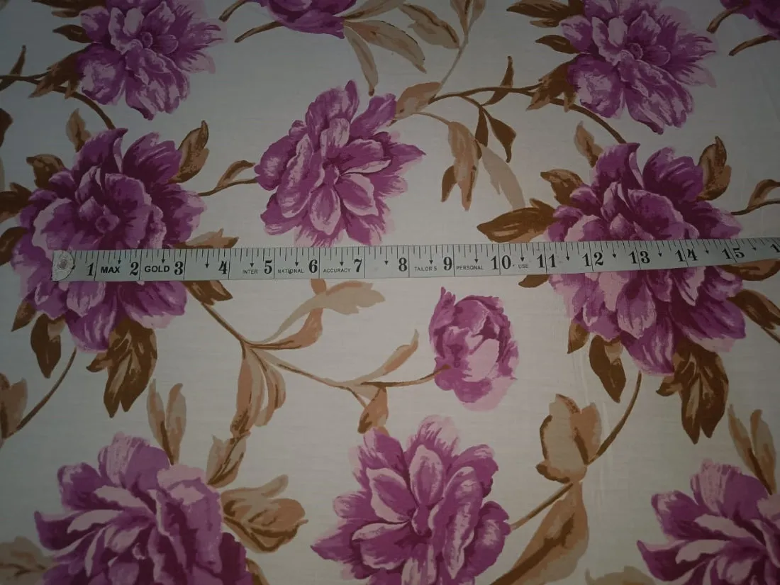100% Cotton Poplin Floral Print Purple 58" wide[15131]