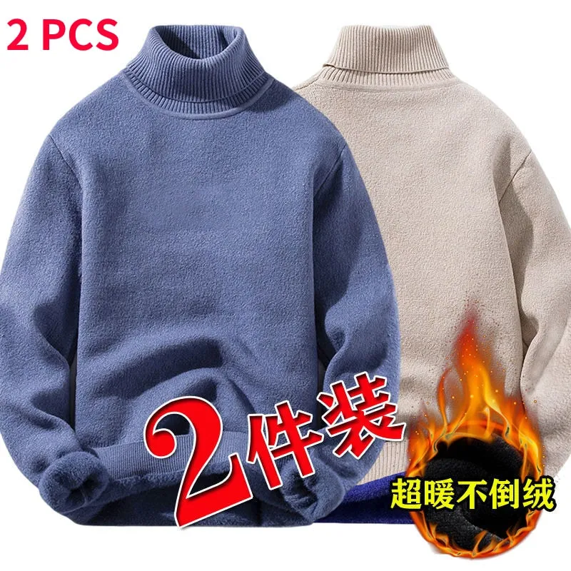 2PCS Men's Fleece Thickened  Sweater