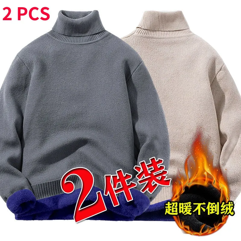 2PCS Men's Fleece Thickened  Sweater