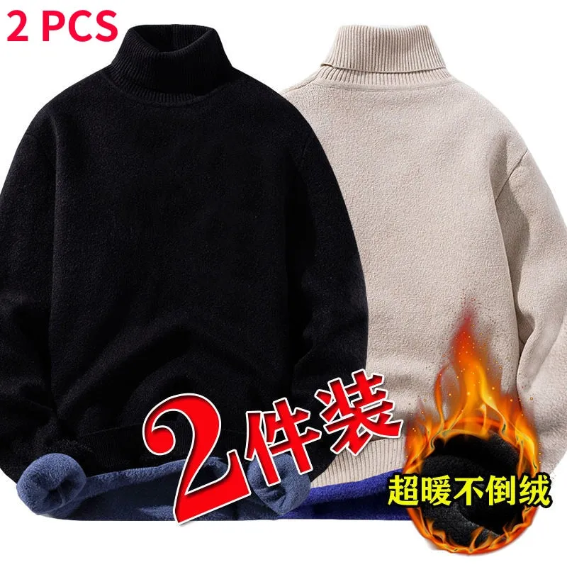 2PCS Men's Fleece Thickened  Sweater