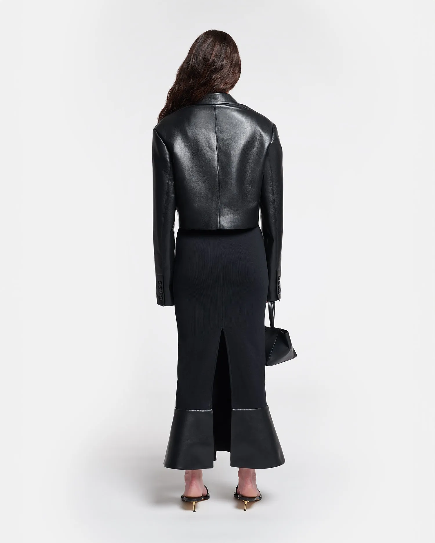 Aidula - Cropped Okobor™ Alt-Leather Blazer - Black