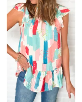 Azura Exchange Ruffled Mock Neck Top - S