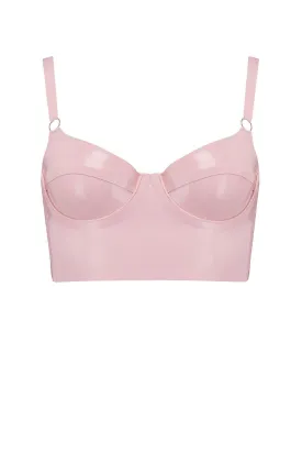 Baby Pink Latex Full Cup Longline Bra