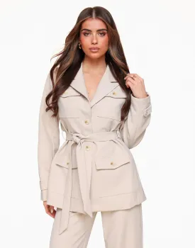 Beige Casual Wikkel - Blazer