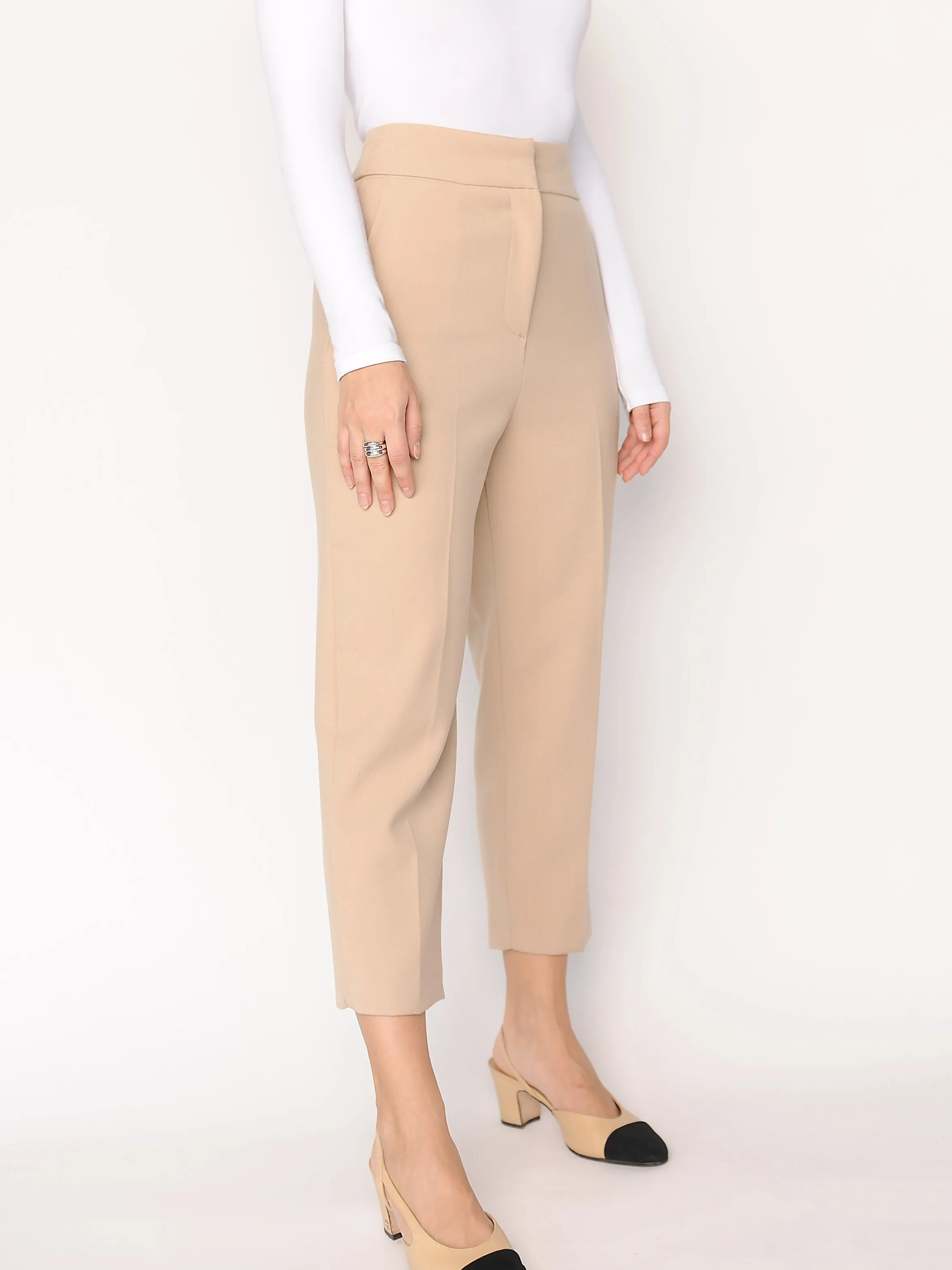 Beige Cropped Pants