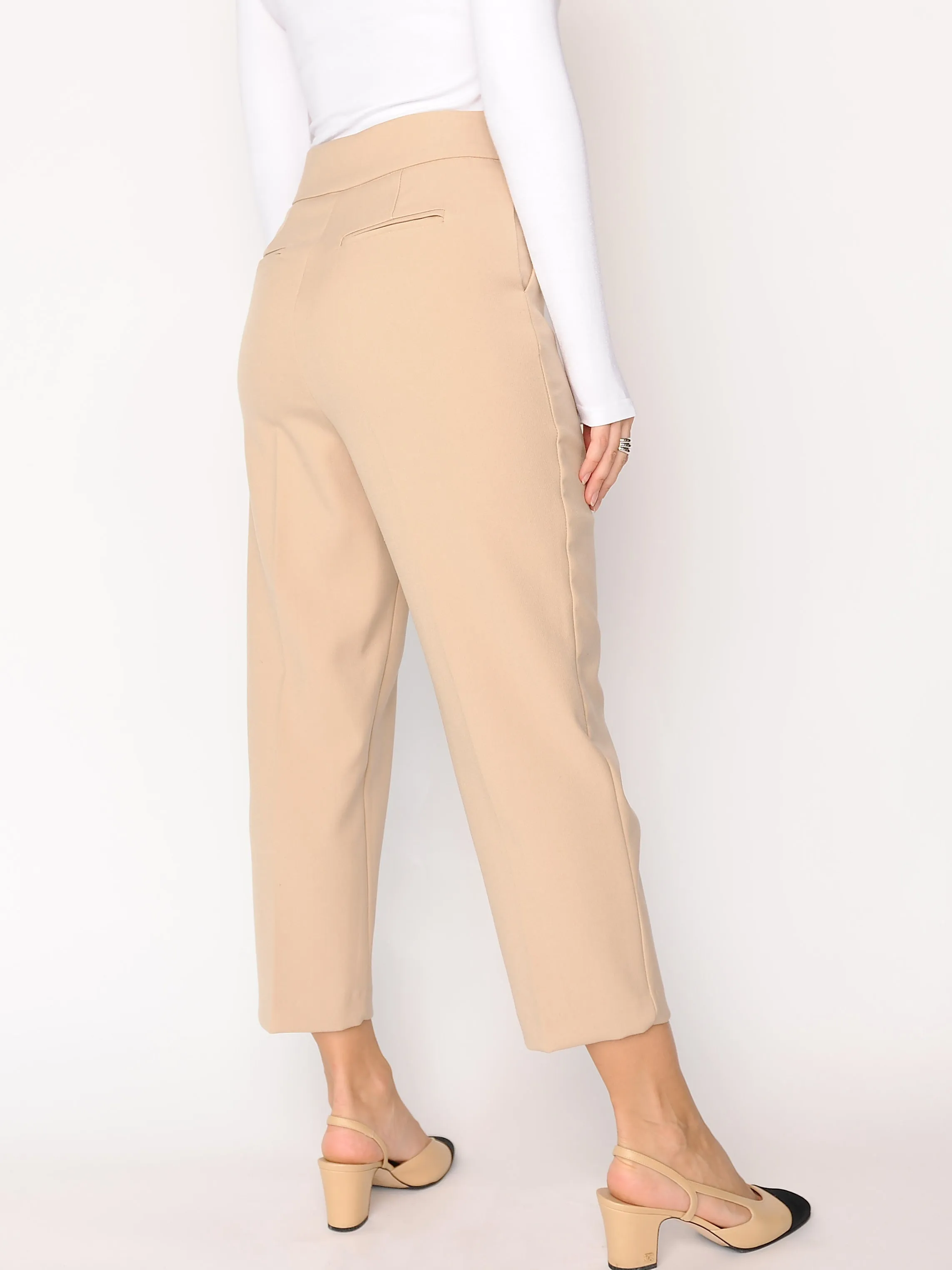Beige Cropped Pants