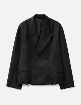 Black Cut Off Double Breasted Lento Blazer