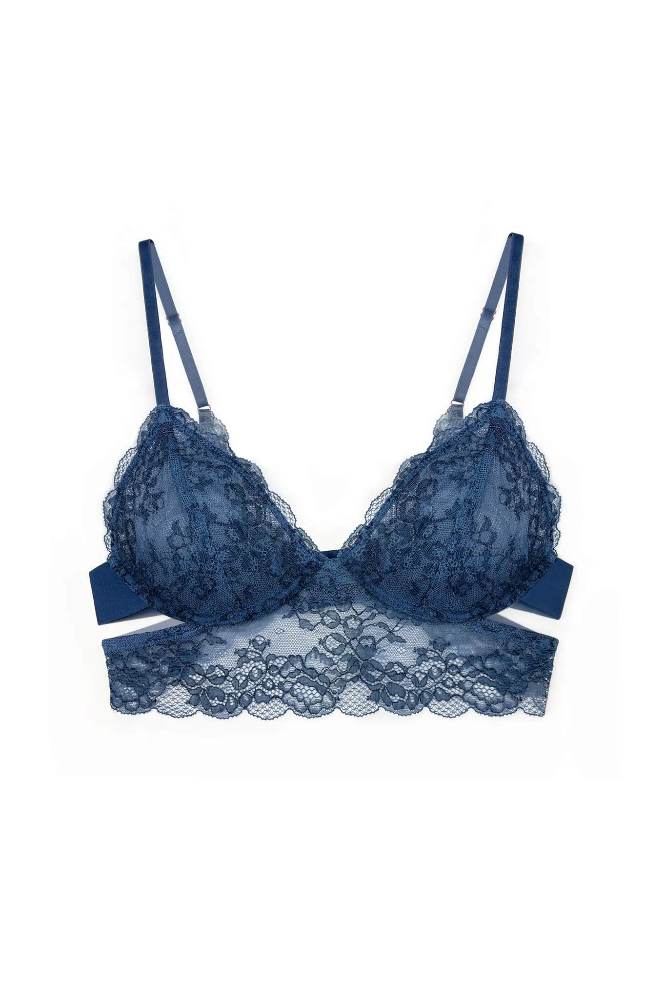 Blue Wild Lace Longline Bra