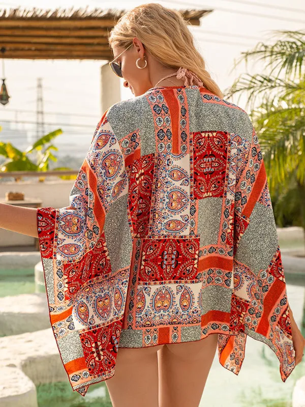 Blue Zone Planet |  Ava's Short Beach Cover-Up Sunscreen Kimono Cardigan Top