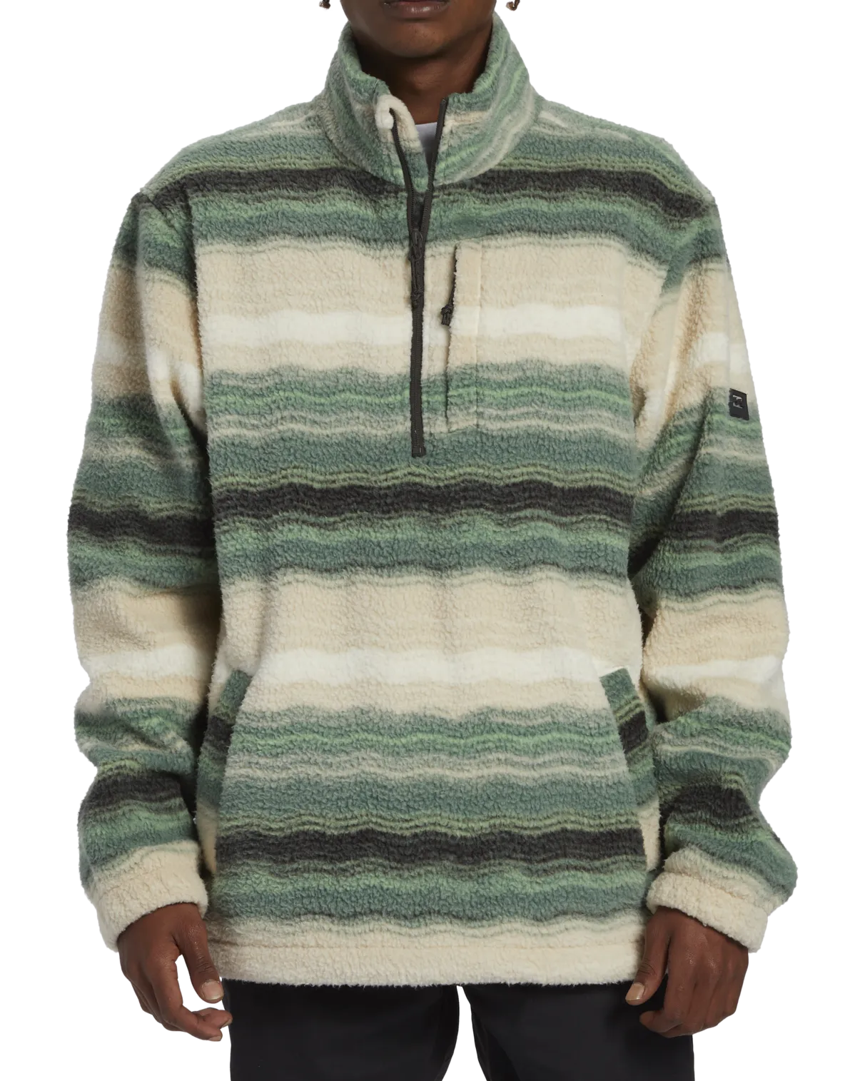 Boundary Mock Neck Fleece in Matcha