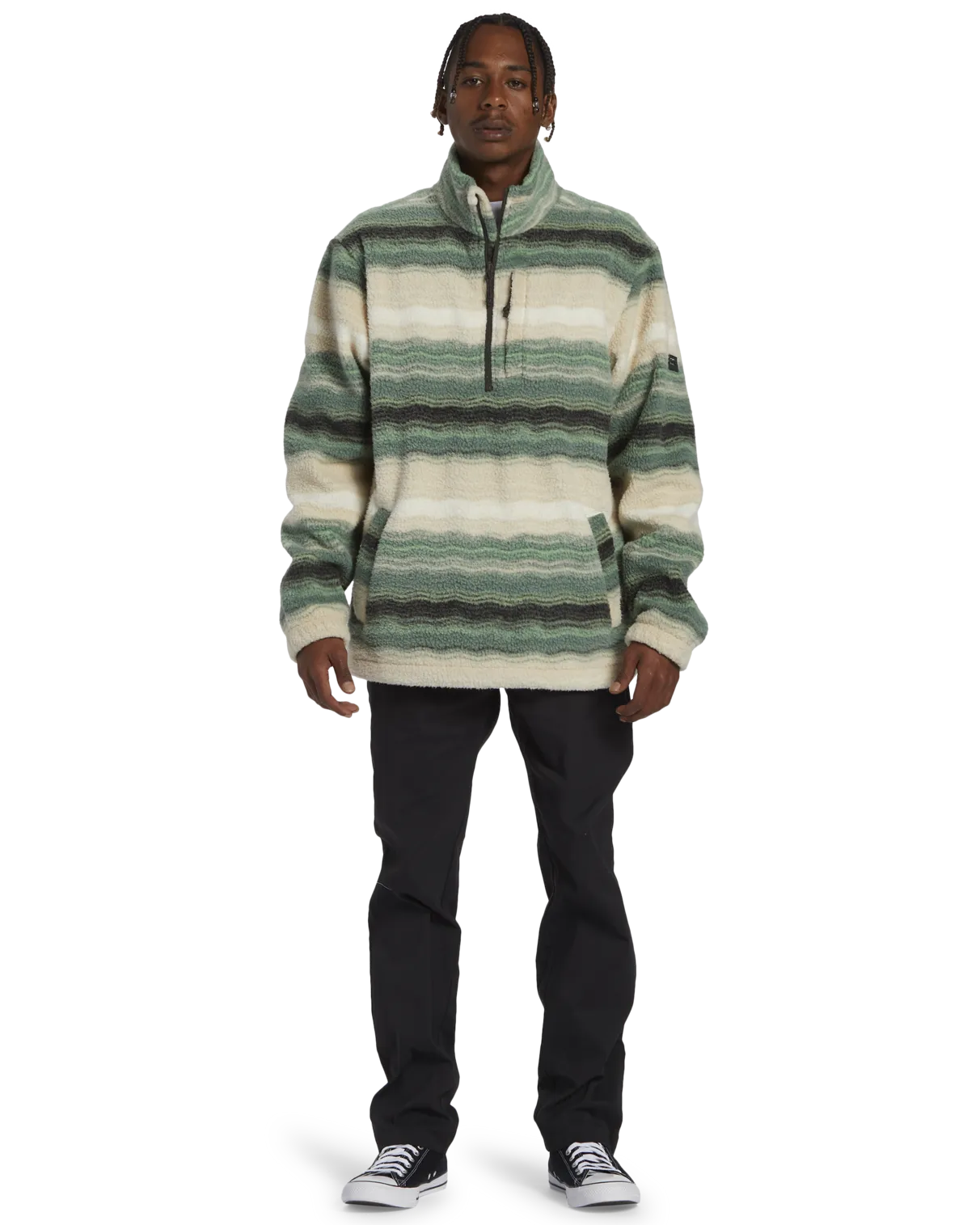 Boundary Mock Neck Fleece in Matcha