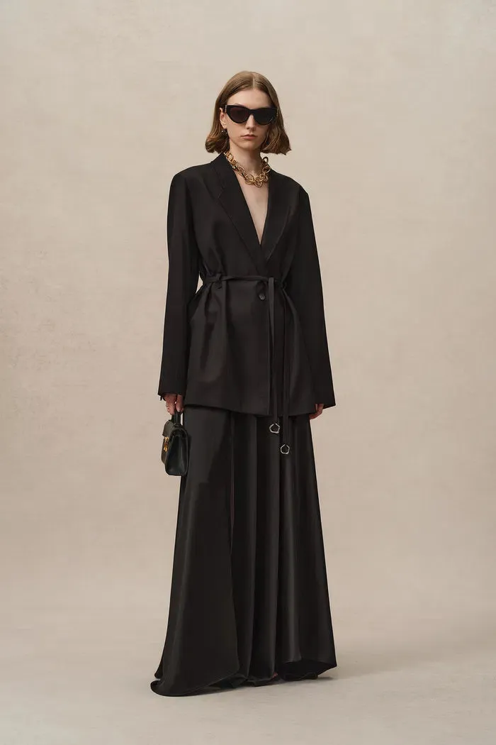 Carol Belted Blazer in Fine Wool