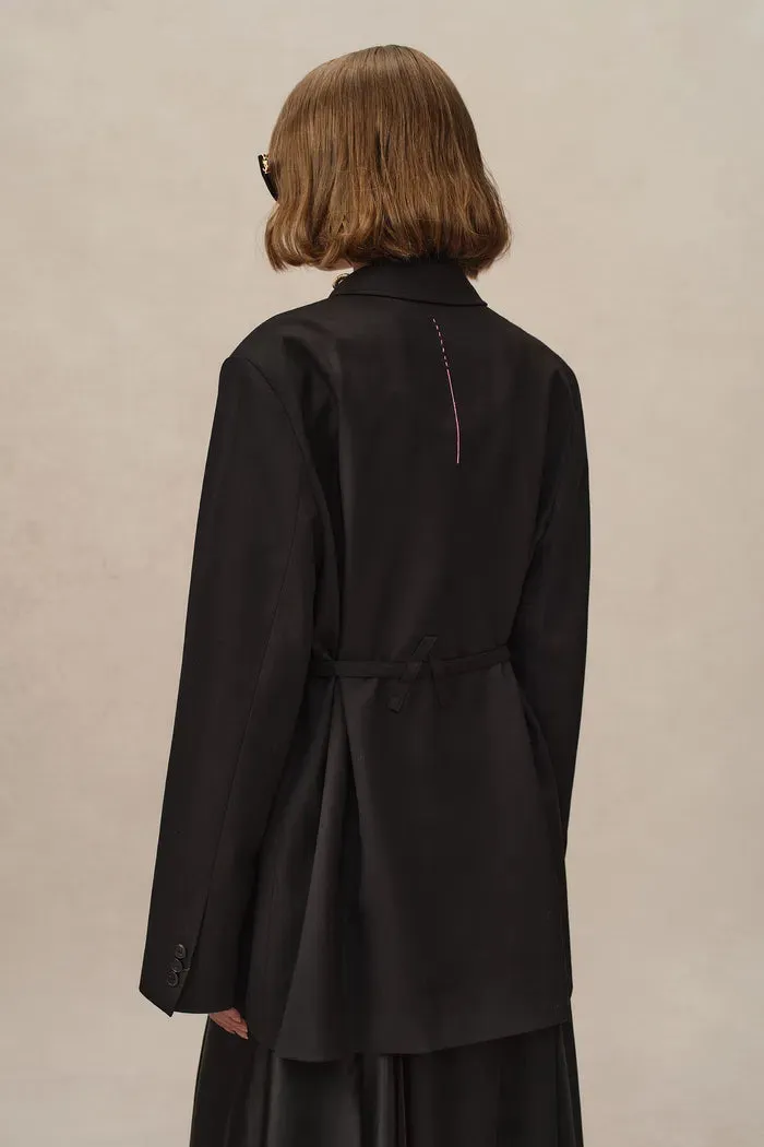 Carol Belted Blazer in Fine Wool