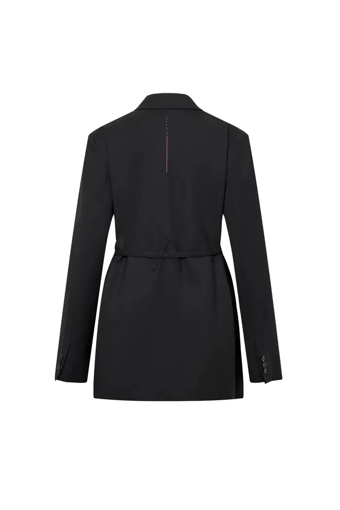 Carol Belted Blazer in Fine Wool
