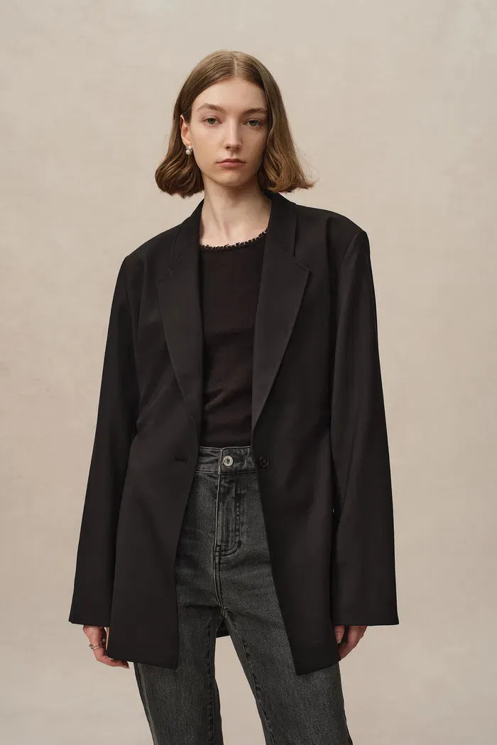 Carol Belted Blazer in Fine Wool