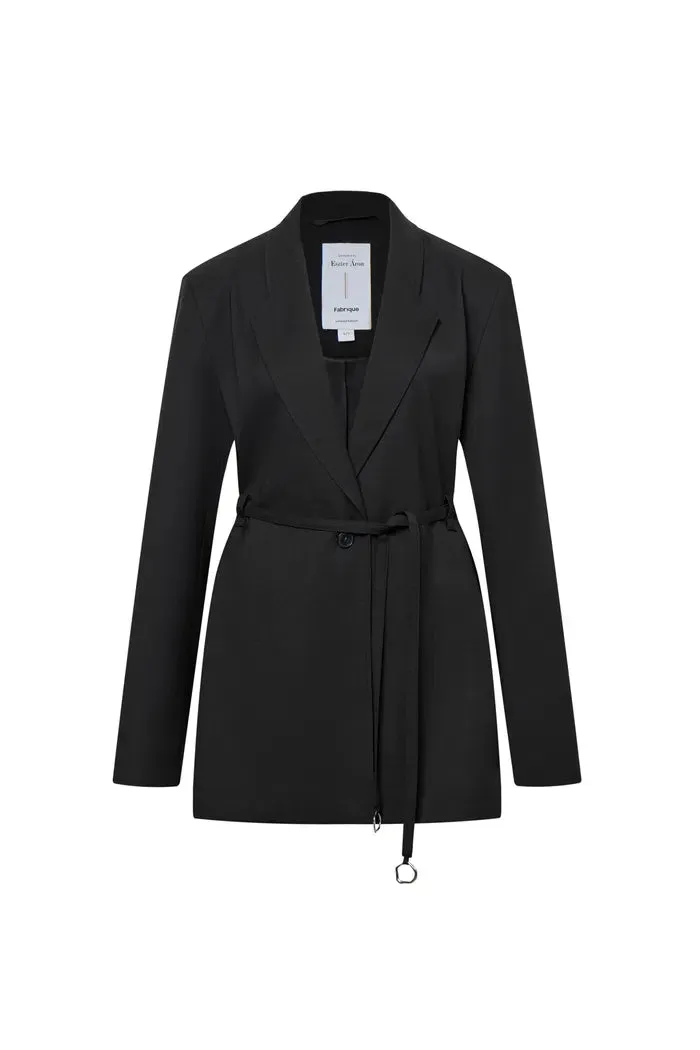 Carol Belted Blazer in Fine Wool