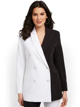 Colorblock Double-Breasted Jacket
