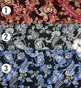 Cotton Poplin Paisley  Print Fabric