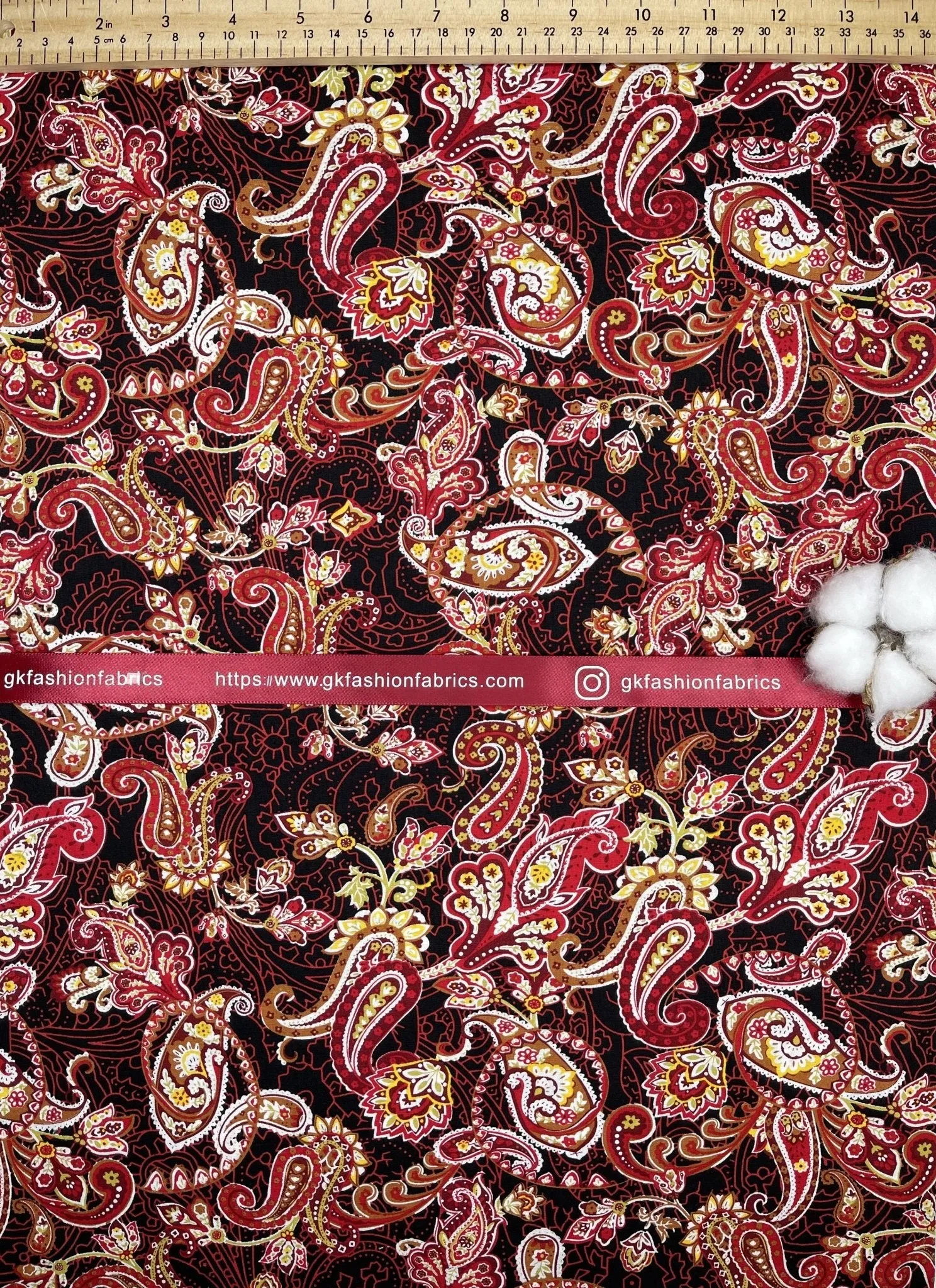 Cotton Poplin Paisley  Print Fabric