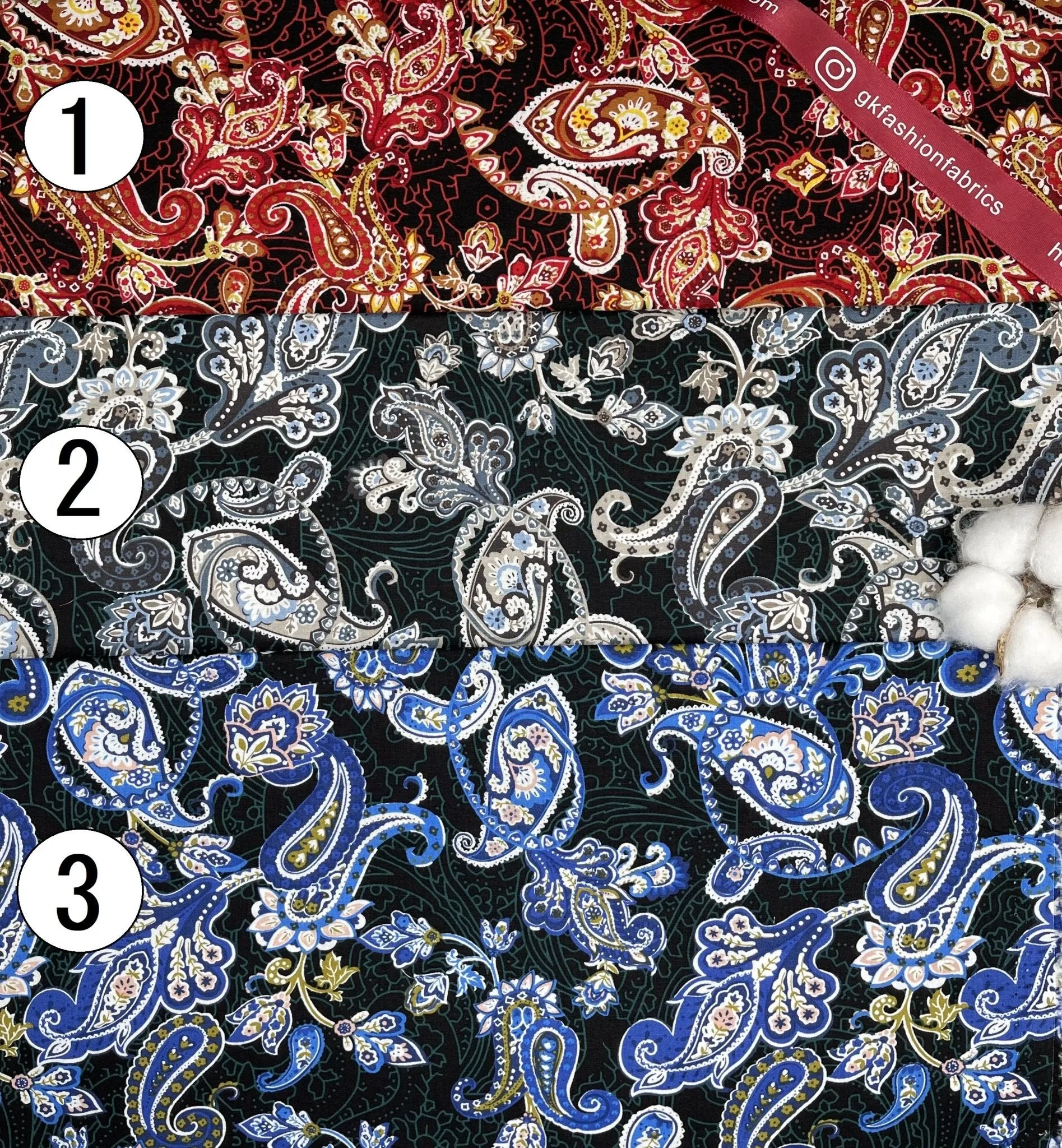 Cotton Poplin Paisley  Print Fabric