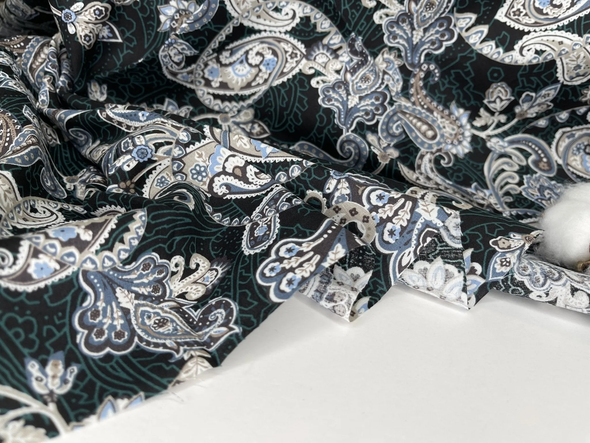 Cotton Poplin Paisley  Print Fabric