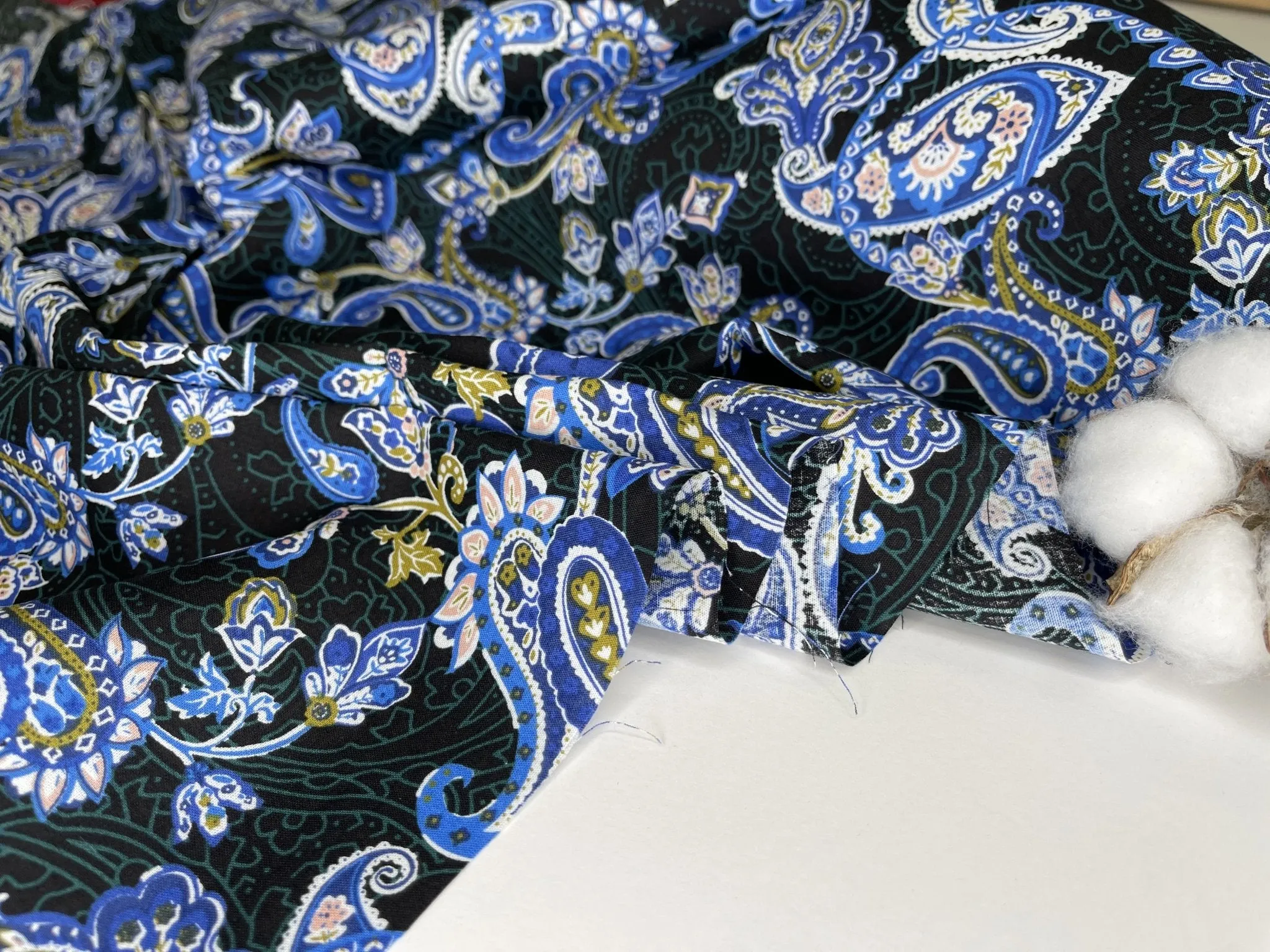 Cotton Poplin Paisley  Print Fabric