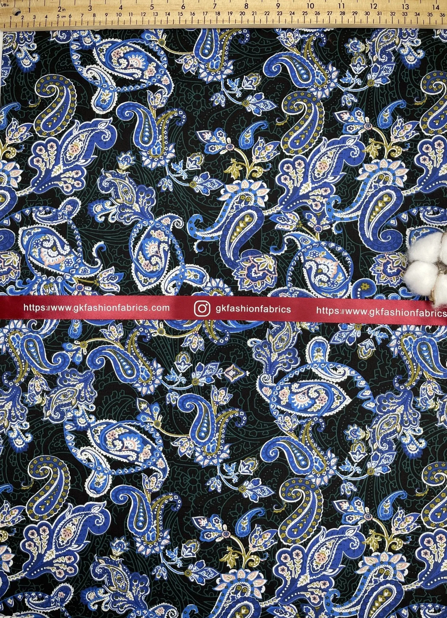Cotton Poplin Paisley  Print Fabric