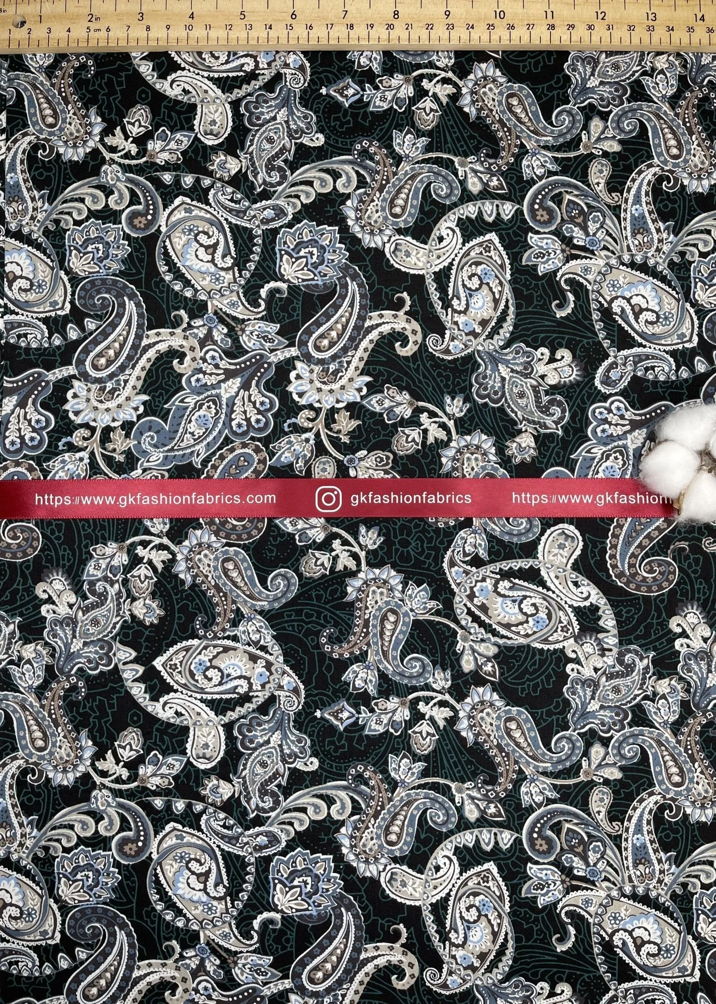 Cotton Poplin Paisley  Print Fabric