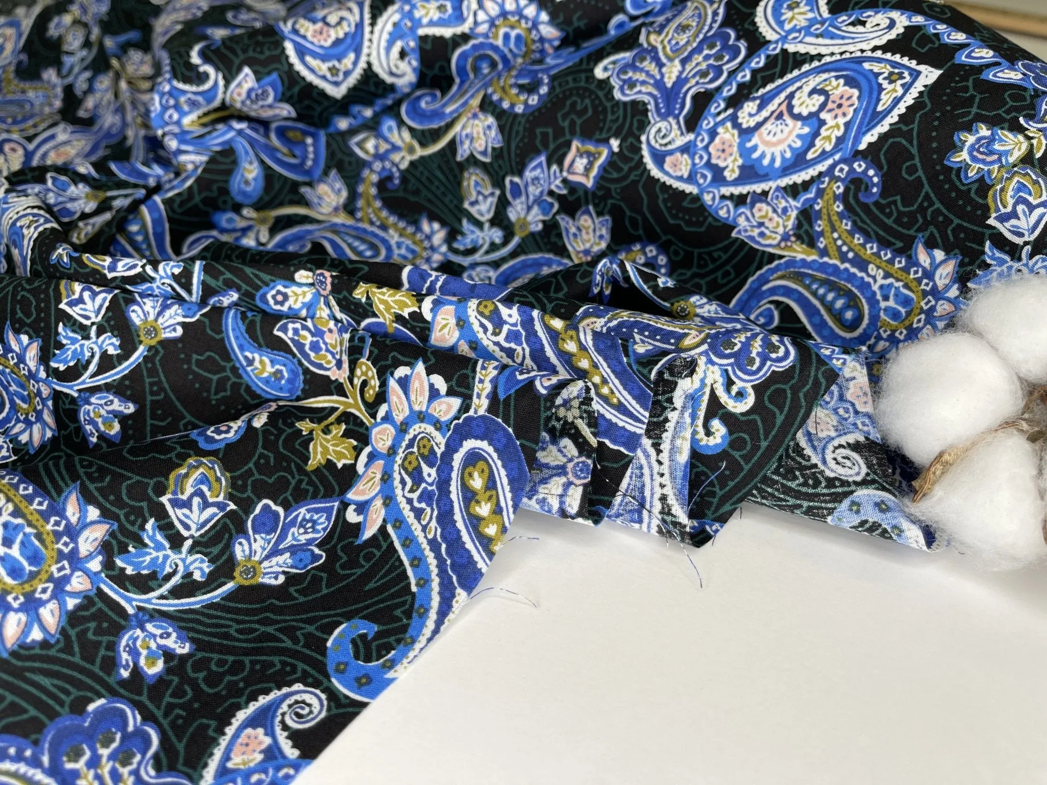 Cotton Poplin Paisley  Print Fabric
