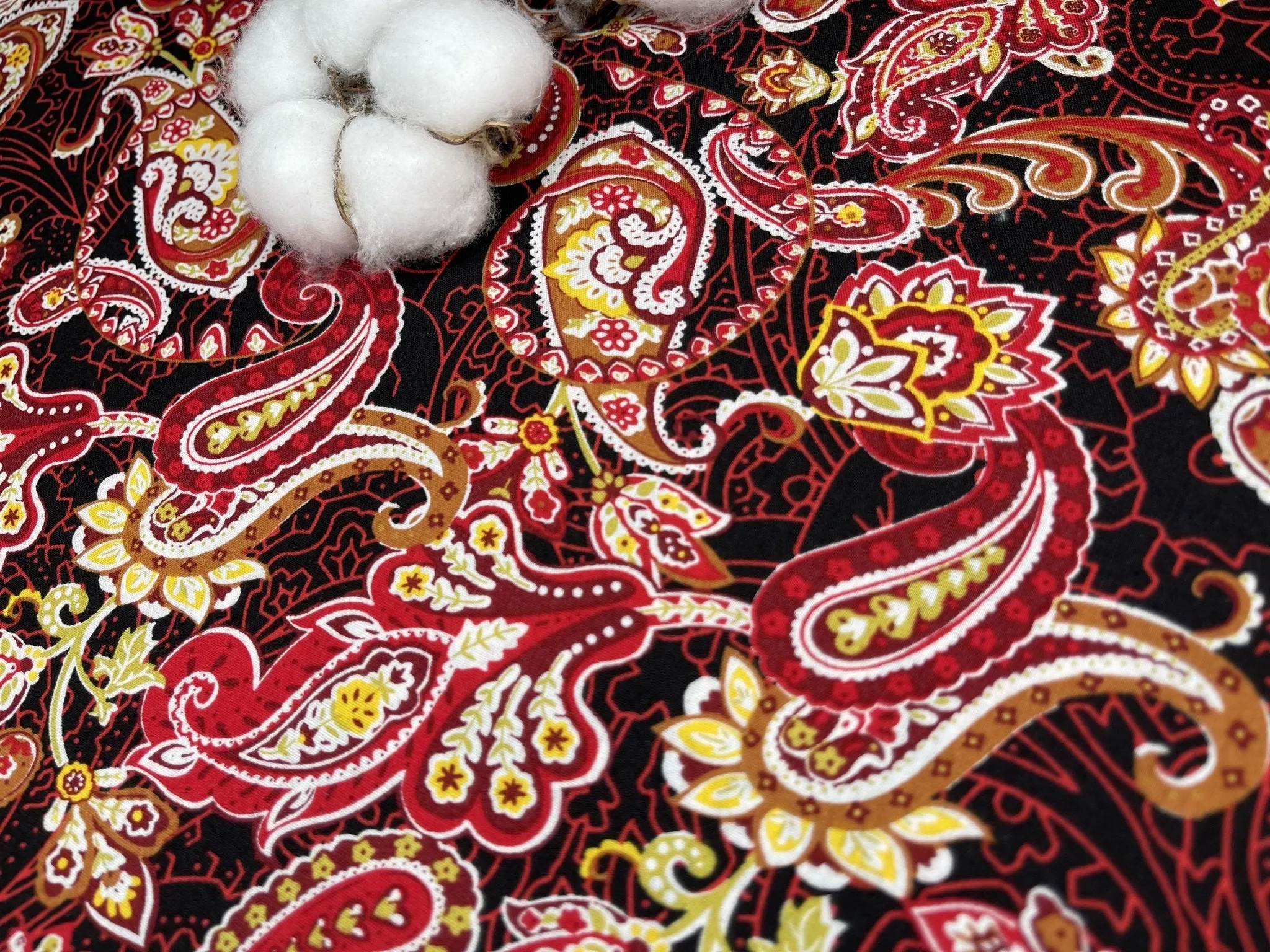 Cotton Poplin Paisley  Print Fabric