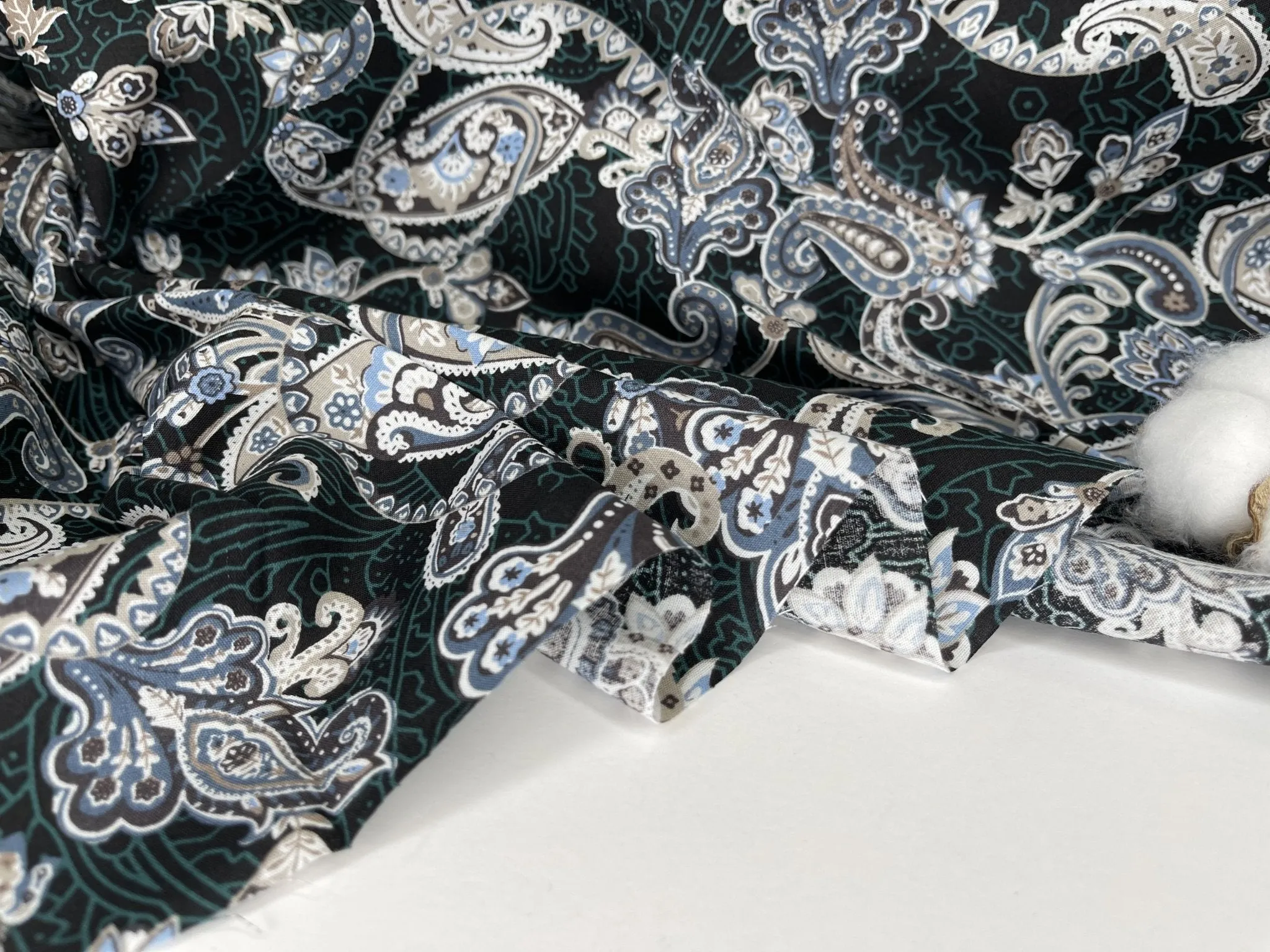 Cotton Poplin Paisley  Print Fabric