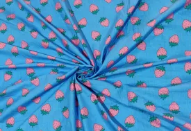 COTTON POPLIN STRAWBERRIES PRINT ~ 58&quot; wide