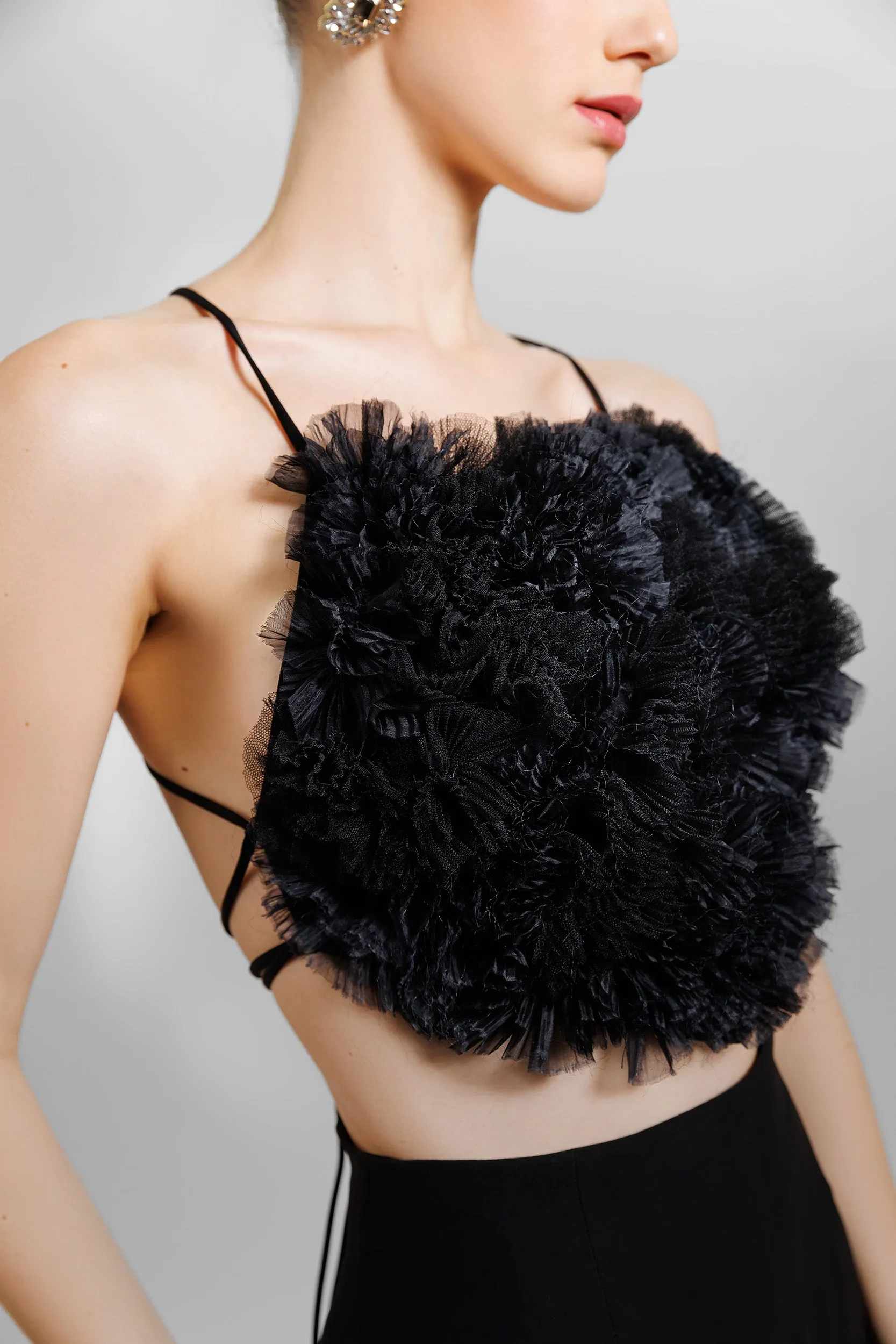 Cropped Top With Pants Featuring Slits
