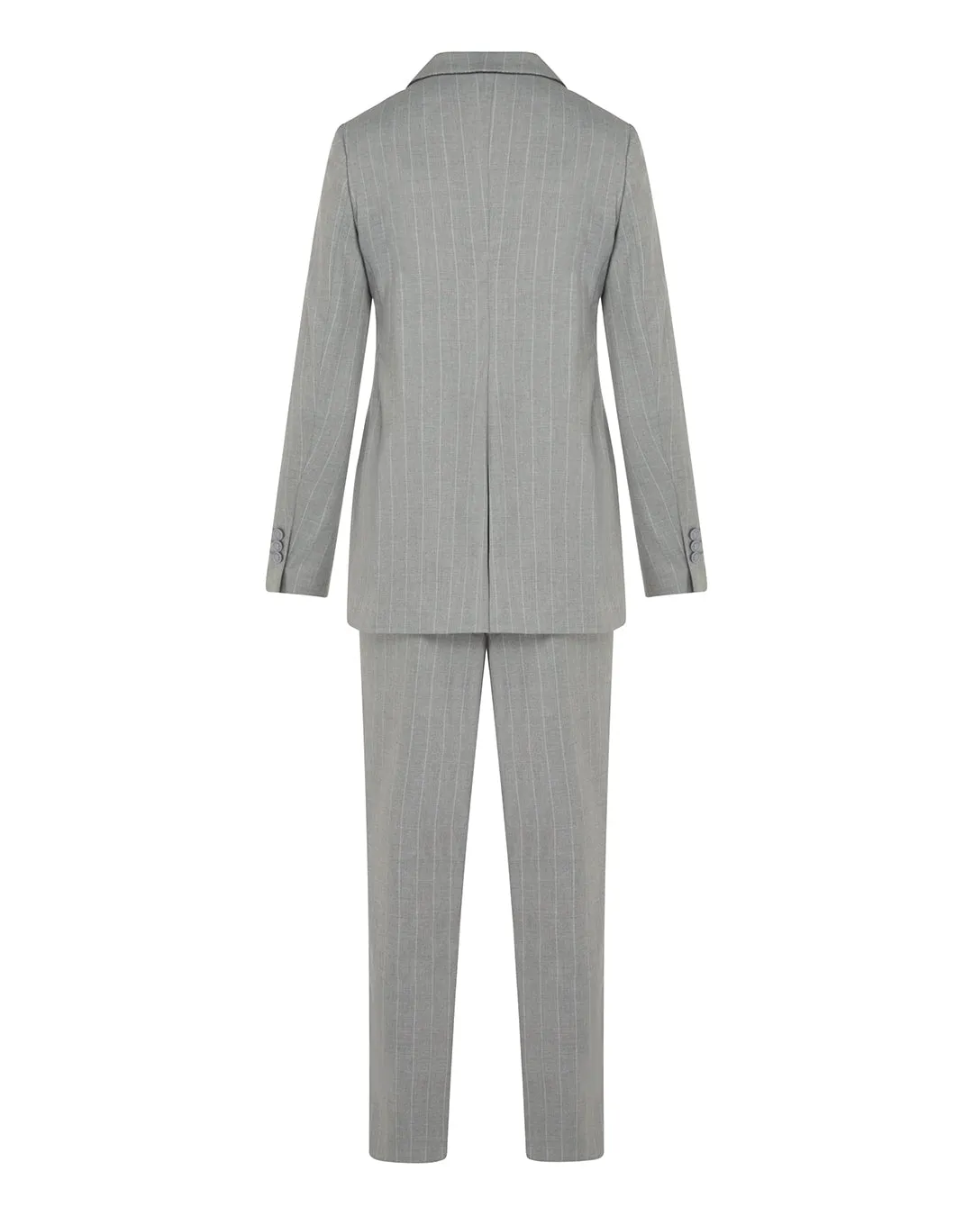 Double-Breasted Striped Grey Suit – Timeless Elegance with a Modern Edge Online UAE