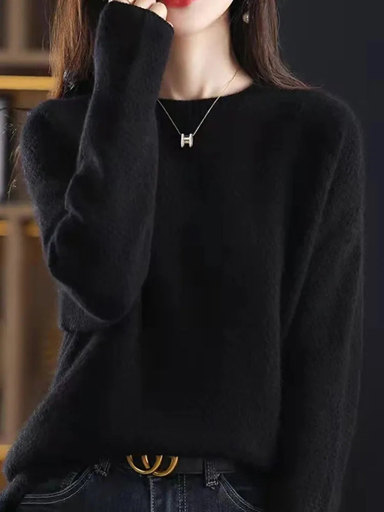Elegant Winter Ivory Thick Wool Sweater Merino Jumper