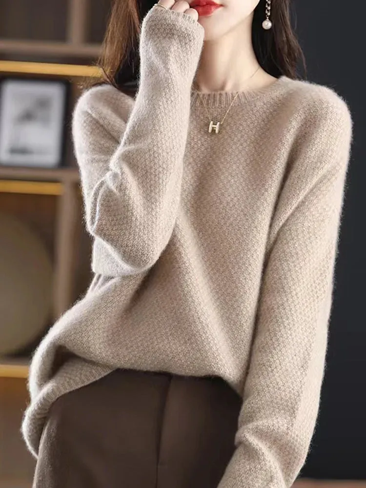 Elegant Winter Ivory Thick Wool Sweater Merino Jumper