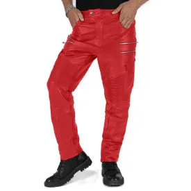 Eryon Men's Red Faux Leather Pants
