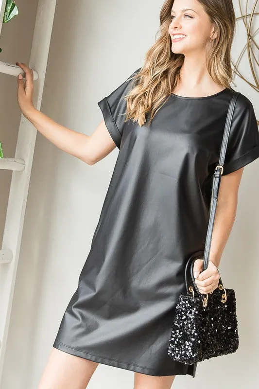 Fierce Love Faux Leather Mini Dress