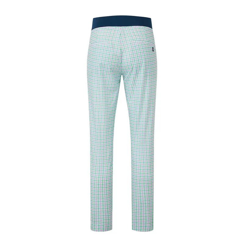 FOOTJOY Gingham Lightweight Women's Cropped Pants (Lava/Mint)