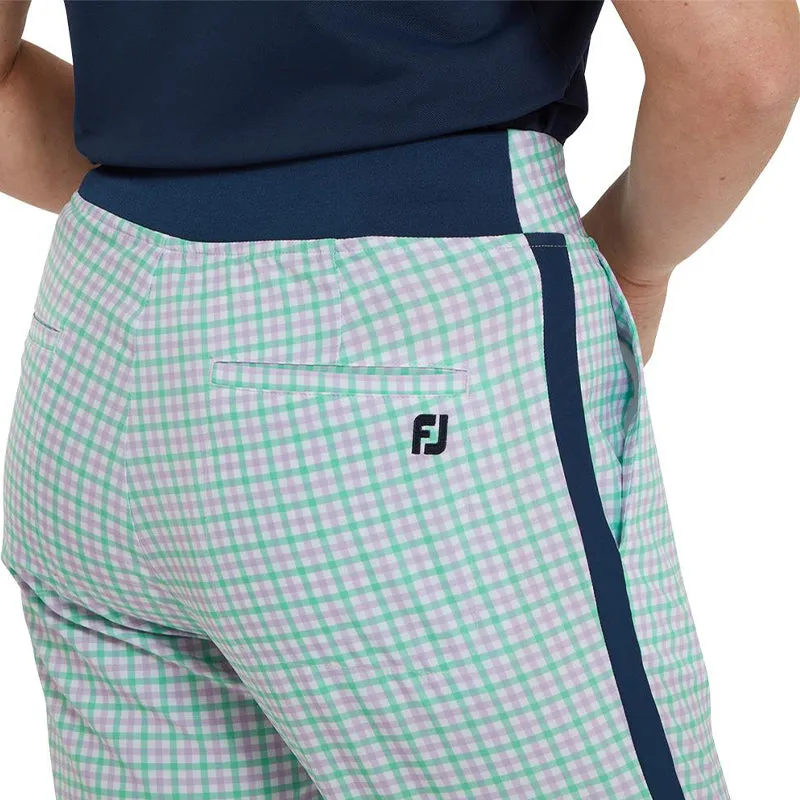 FOOTJOY Gingham Lightweight Women's Cropped Pants (Lava/Mint)