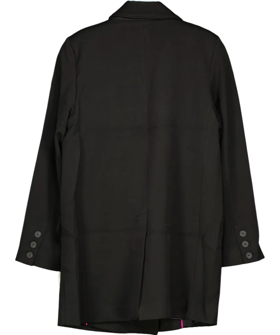 Free People Premium Black Maxima Relaxed Longline Blazer Jacket UK XS