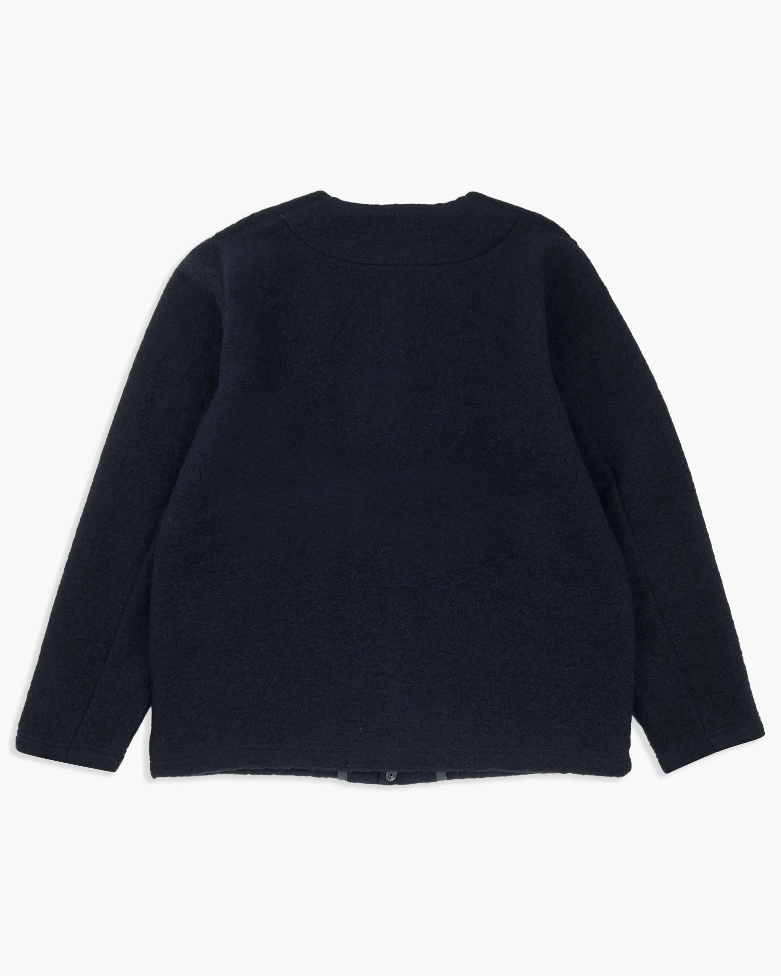 Jackman Wool Collarless Jacket - Navy
