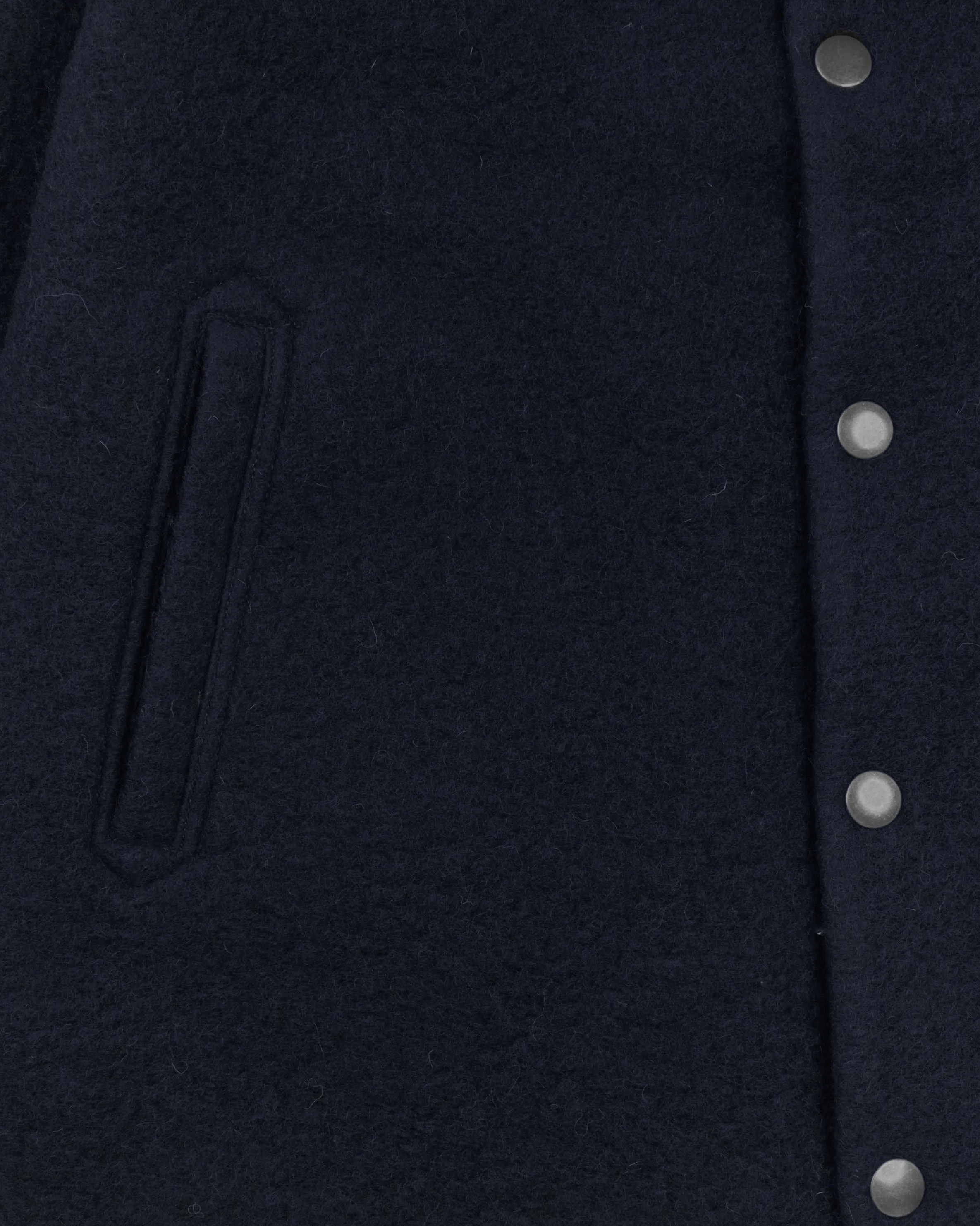 Jackman Wool Collarless Jacket - Navy