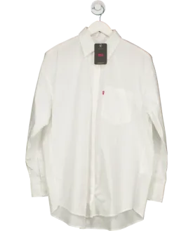 levis White Harlie Cotton Boyfriend Shirt UK S