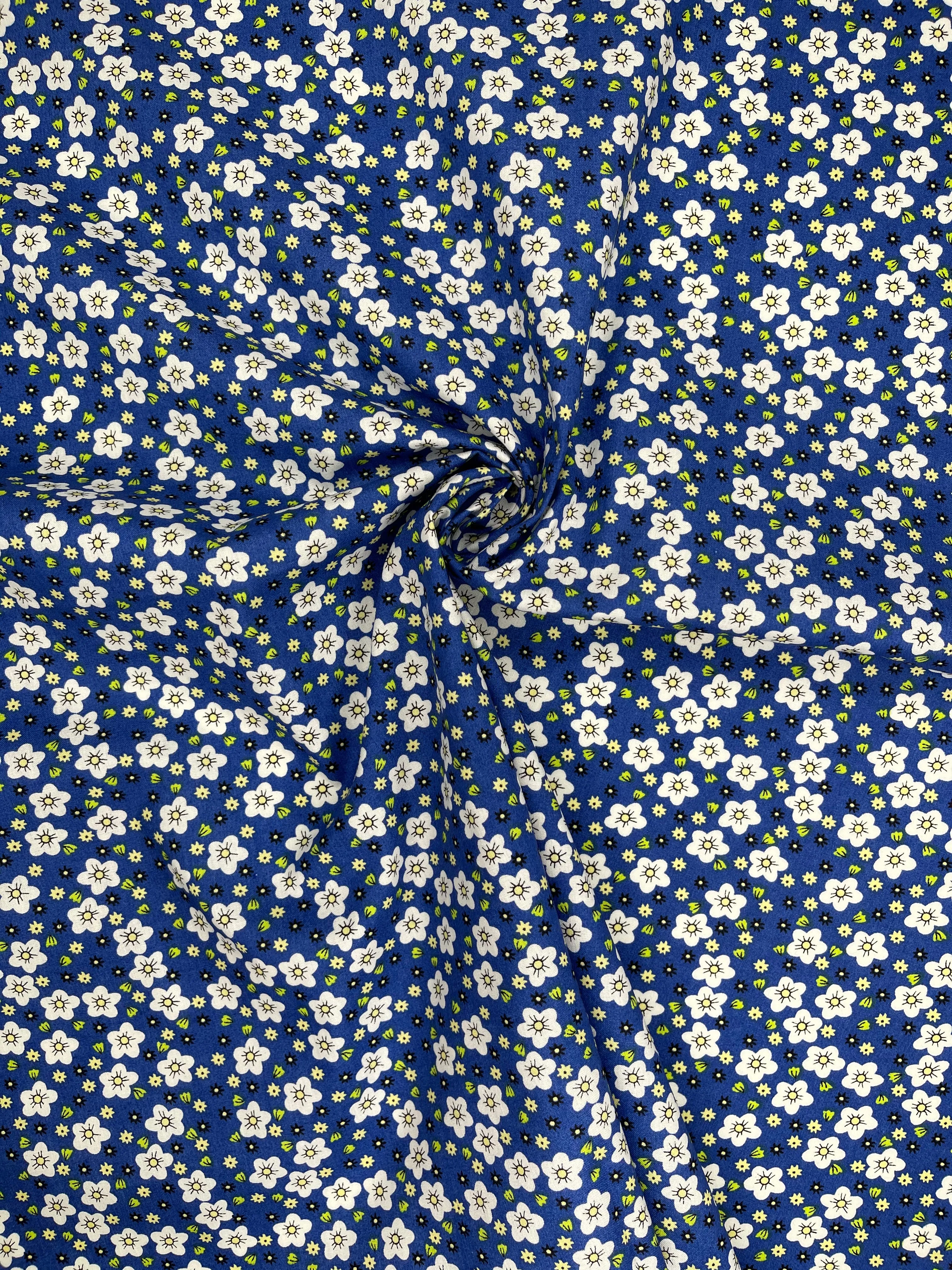 Modern Daisy - Washed 100% Cotton Poplin  Reactive Print -8039