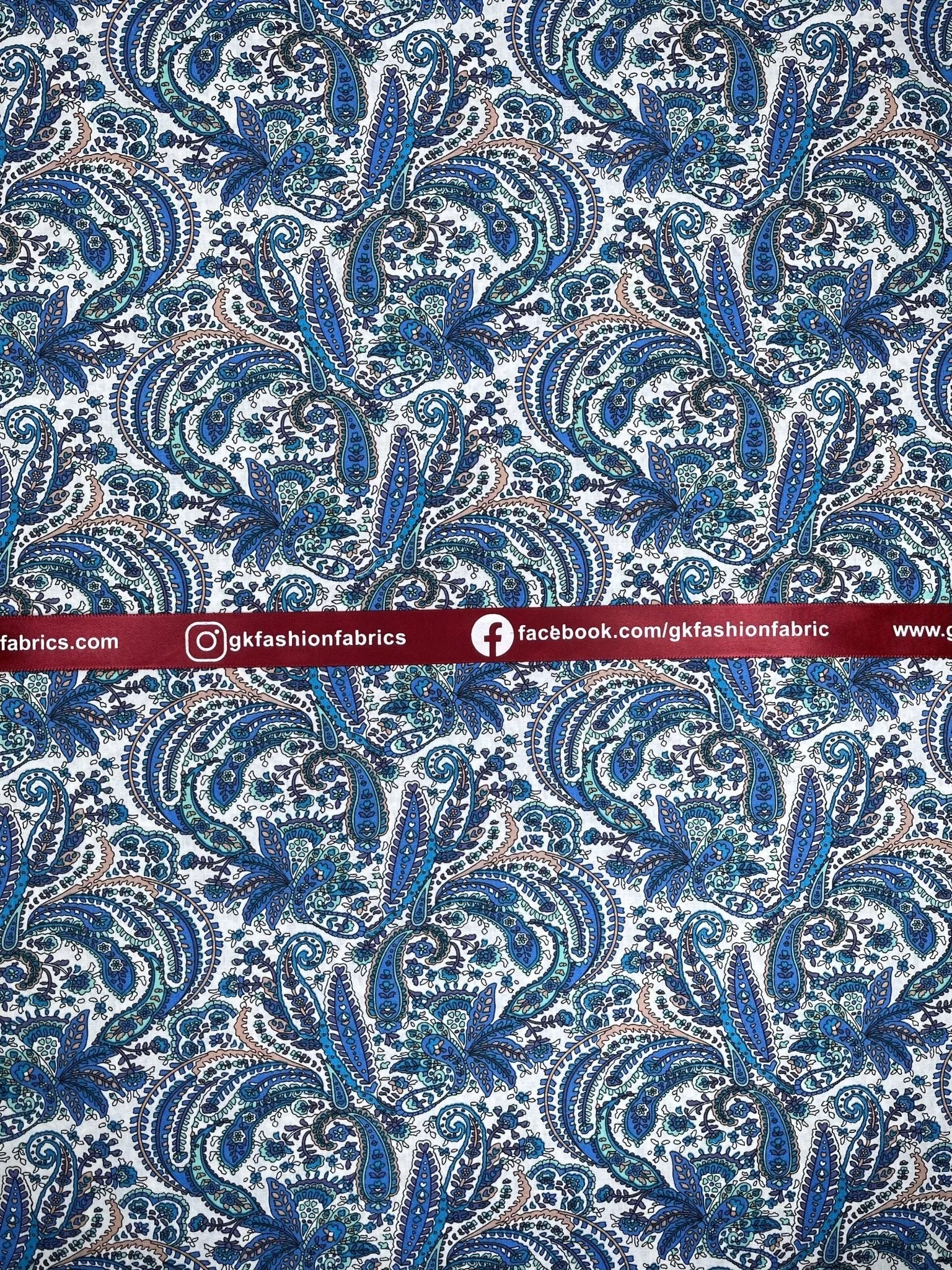 Modern Paisley - Washed 100% Cotton Poplin  Reactive Print - 8008