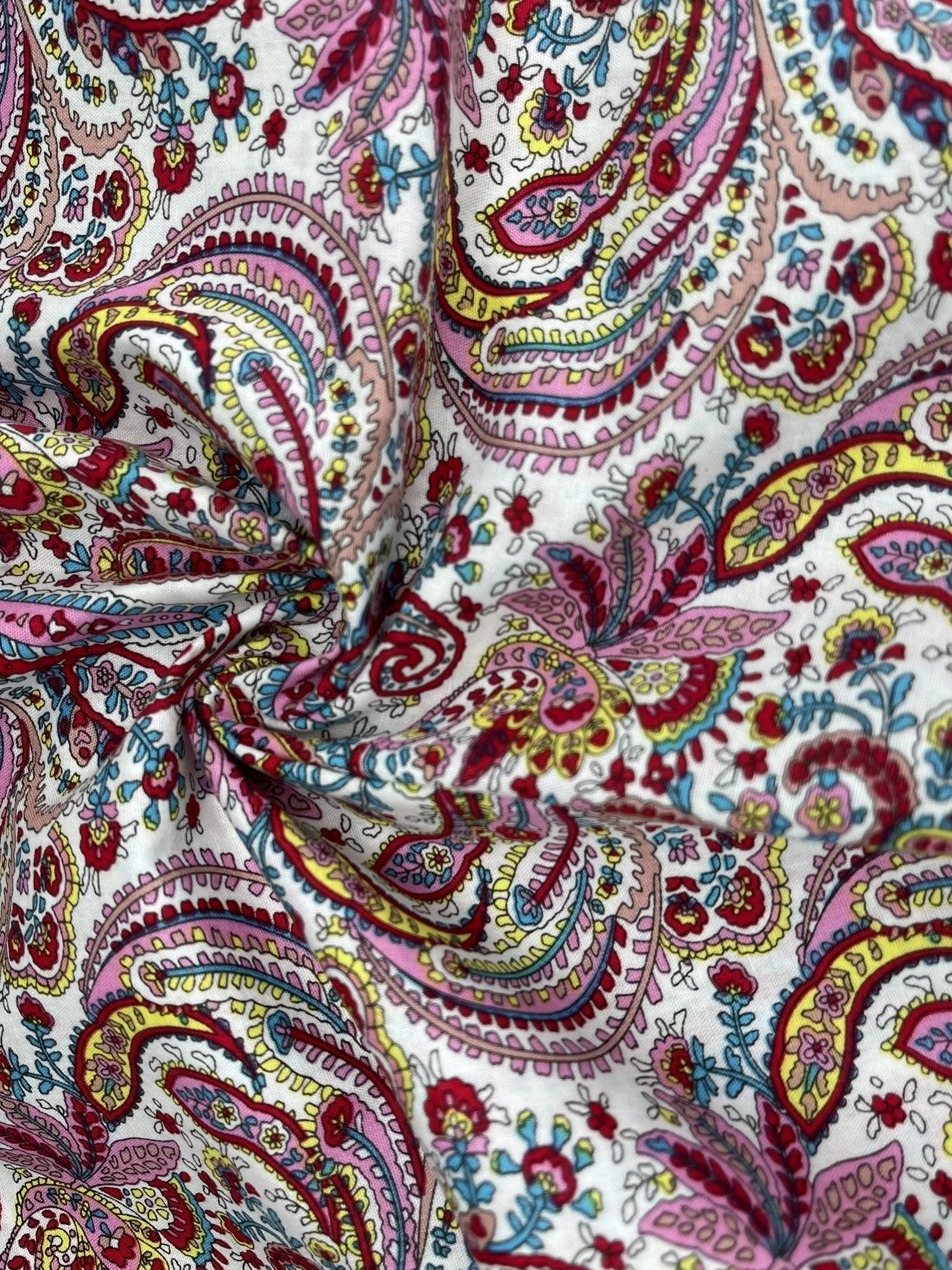 Modern Paisley - Washed 100% Cotton Poplin  Reactive Print - 8008