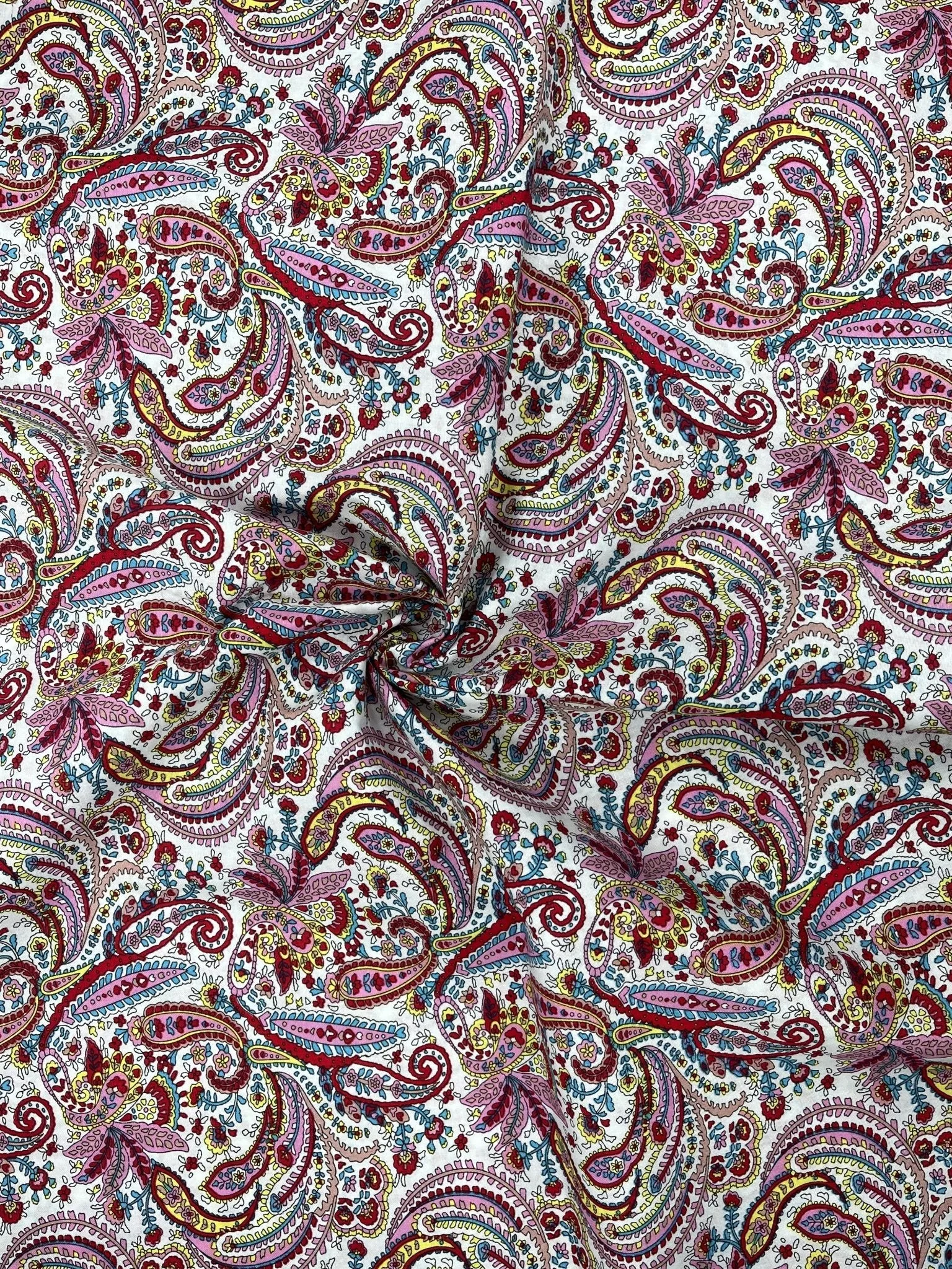Modern Paisley - Washed 100% Cotton Poplin  Reactive Print - 8008