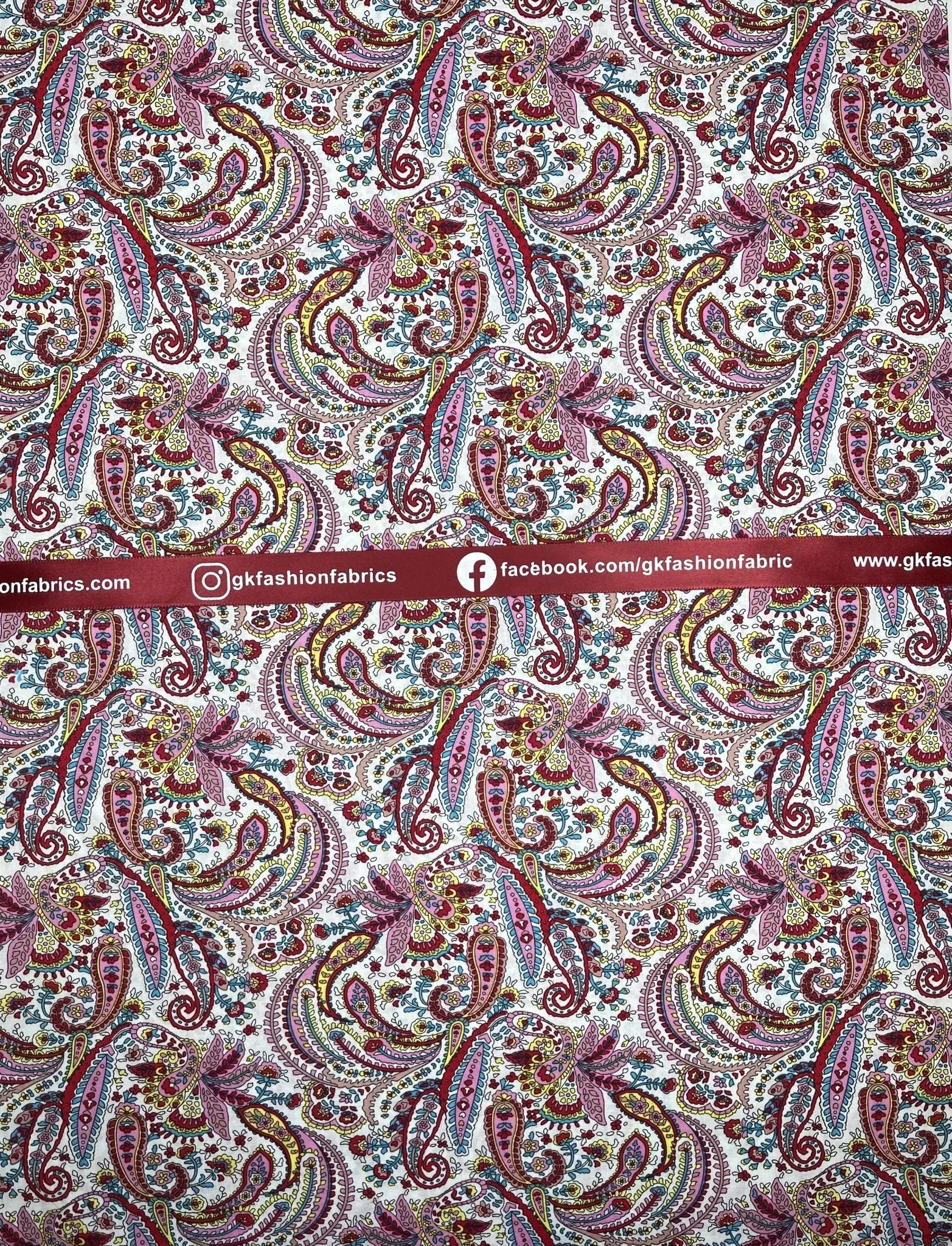 Modern Paisley - Washed 100% Cotton Poplin  Reactive Print - 8008