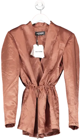 NOCTURNE Metallic Double-breasted Jacket Copper UK XL